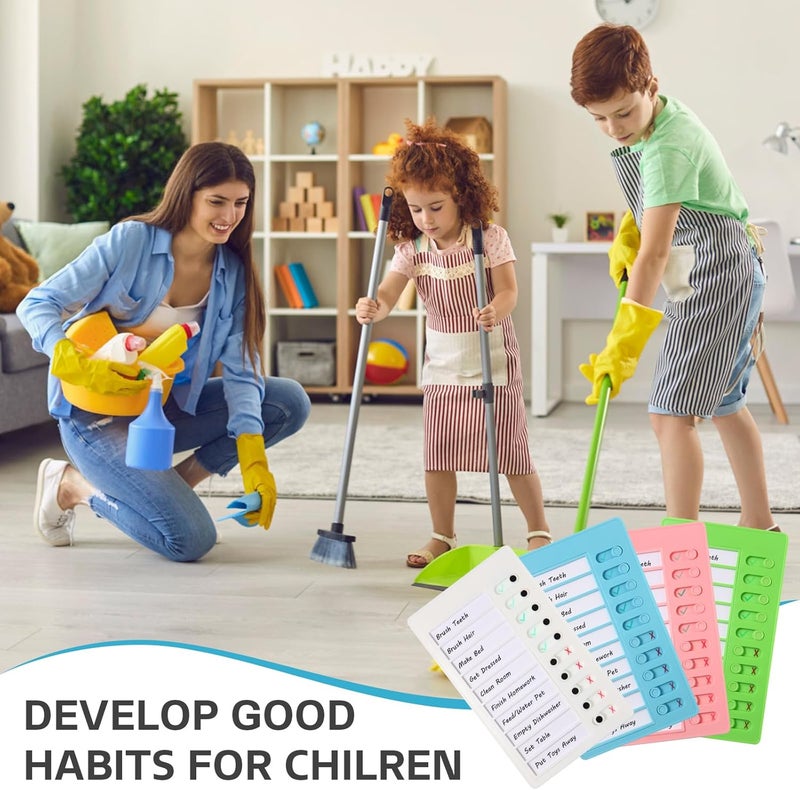 Aleric 4 Pieces Chores Chart for Kids Chore Chart, Sliding Routine Chart to Do List, My Chores RV Checklist Task Planning Board for Kids and Adults, ADHD Tools Routine Visual Schedule Reminder - Image 4